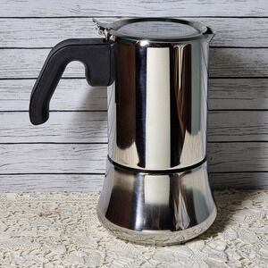 IKEA Stainless Steel Stovetop Espresso Maker Silver Moka Pot Coffee Brewer